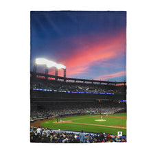 Load image into Gallery viewer, Citi Field at Sunset - Velveteen Plush Blanket