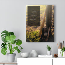 Load image into Gallery viewer, God. Family. Baseball. - Canvas Gallery Wraps