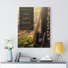 Load image into Gallery viewer, God. Family. Baseball. - Canvas Gallery Wraps