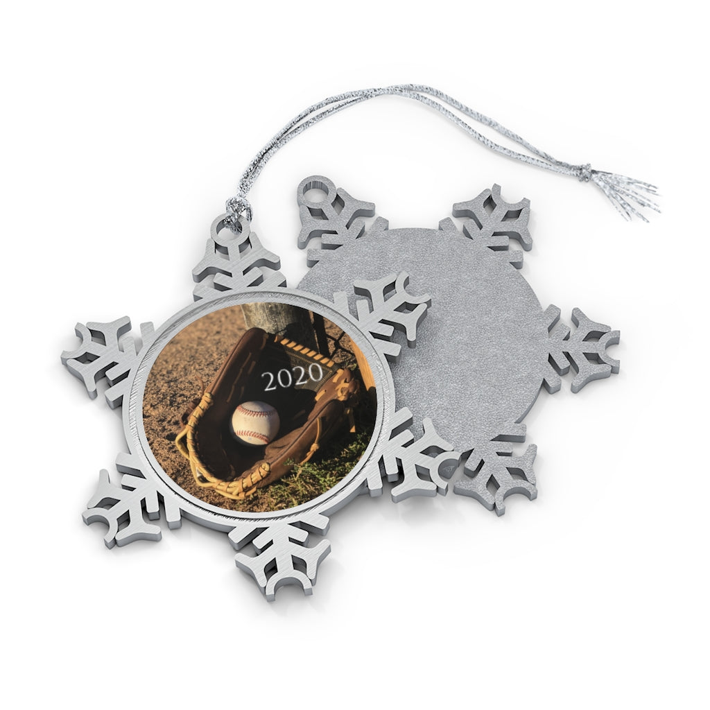 Ball in Glove - 2020 - Pewter Snowflake Ornament