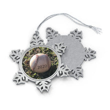 Load image into Gallery viewer, Baseball on Grass - 2020 - Pewter Snowflake Ornament
