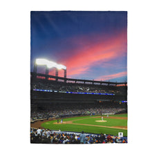 Load image into Gallery viewer, Citi Field at Sunset - Velveteen Plush Blanket
