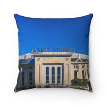 Load image into Gallery viewer, Yankee Stadium DiMaggio Quote - Spun Polyester Square Pillow
