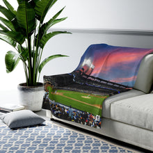 Load image into Gallery viewer, Citi Field at Sunset - Velveteen Plush Blanket
